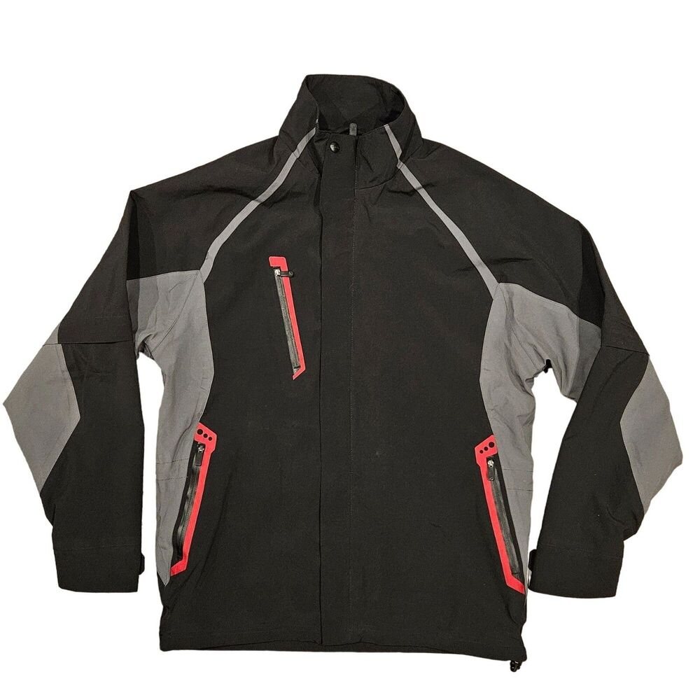 Glen Echo Golf Men's Rain Jacket Zippered Pockets Removable Sleeves Size Small